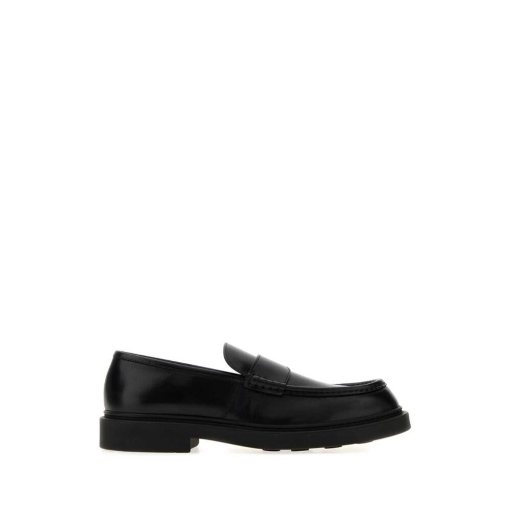 Jil Sander Men Black Leather Loafers